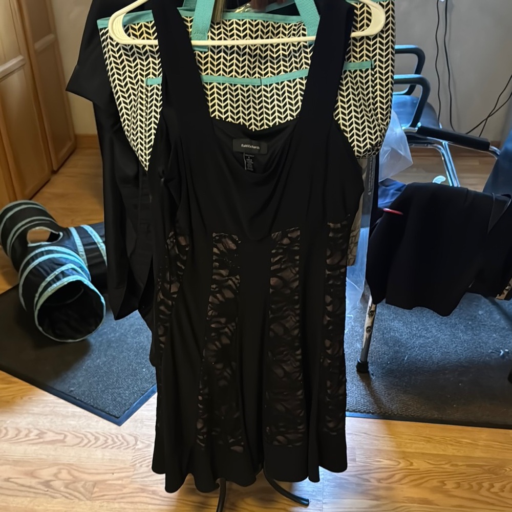 Black Dress with Sheer Lace Panels
